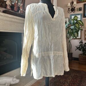 Vintage CP Shades Long Sleeve Pullover Tunic Top. Ivory Color. Medium
